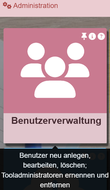 Kachel Benutzerverwaltung aus dem Bereich "Pädagogische Organisation"