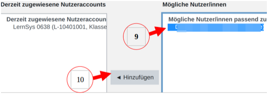 Gewünschten Account hinzufügen