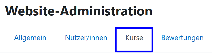 Die dritte Registerkarte "Kurse" ist markiert.