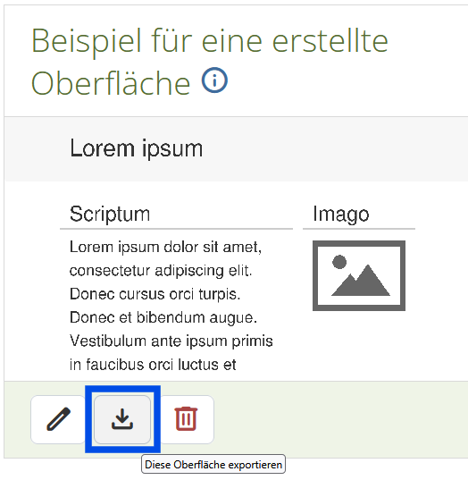 Markierter Download Button unter der Oberfläche