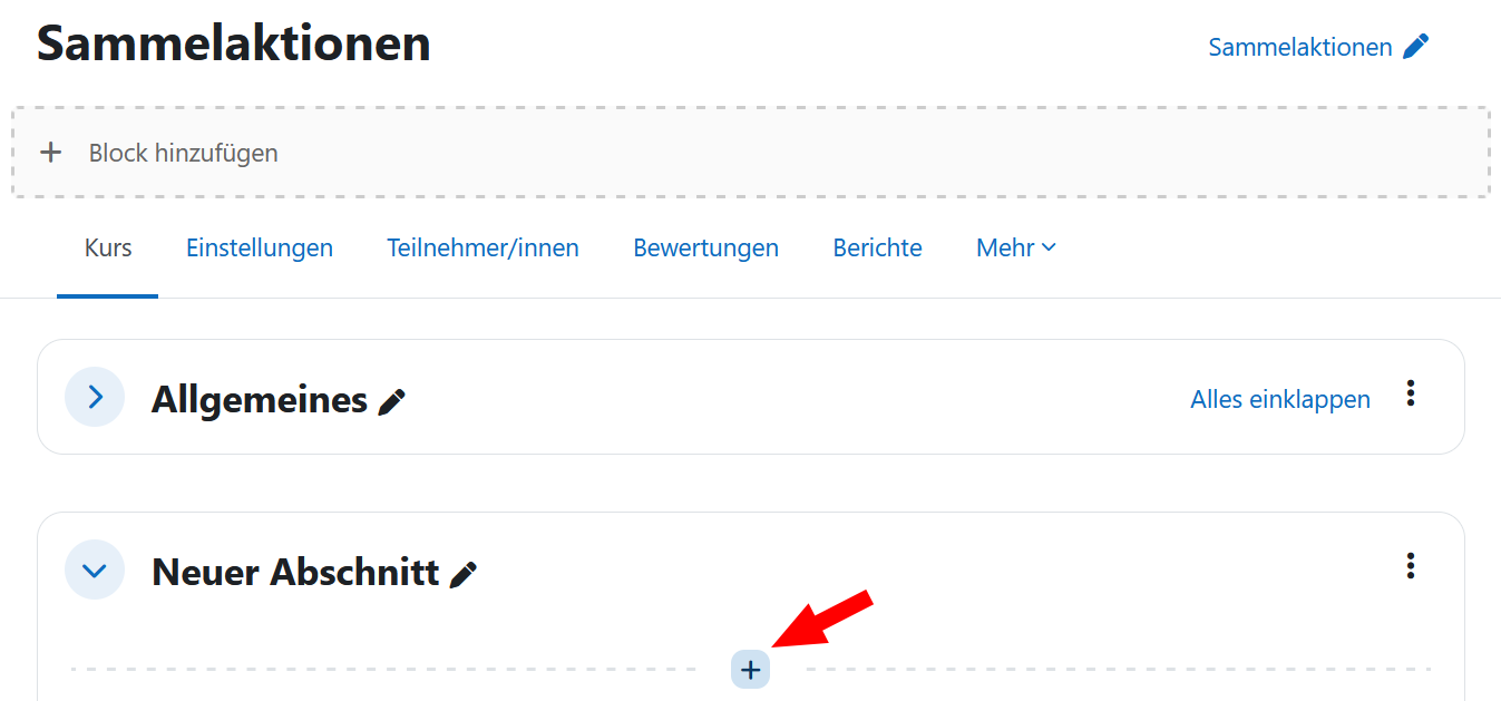Screenshot zur Lokalisation von "+"