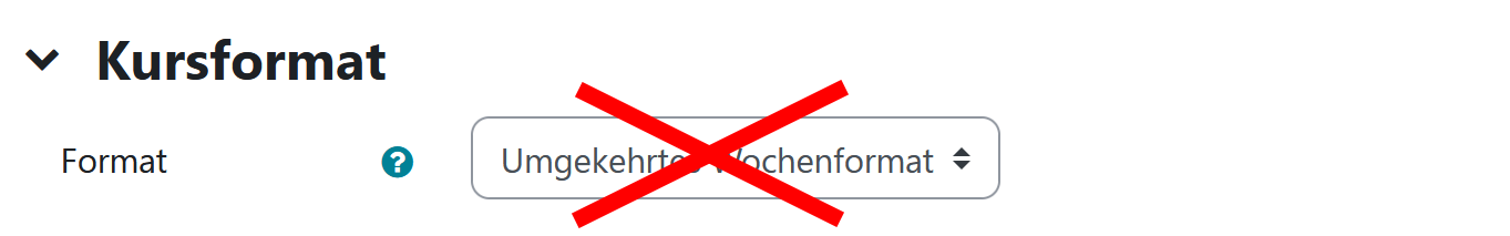 Anischt Einstellung umgekehrtes Wochenformat